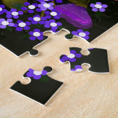 Mooie roze en paarse boho-bloemen legpuzzel (Zijkant)