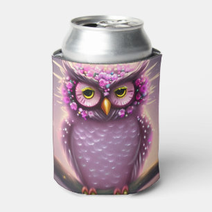 Mooie roze en Paarse Fantasy Owl Blikjeskoeler