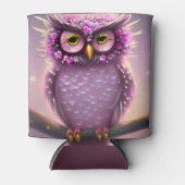 Mooie roze en Paarse Fantasy Owl Blikjeskoeler (Voorkant)