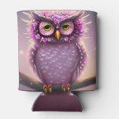 Mooie roze en Paarse Fantasy Owl Blikjeskoeler (Achterkant)
