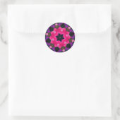 Mooie roze en Paarse Kaleidoscoop ster Ronde Sticker (Tas)