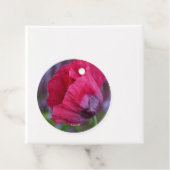 Mooie roze en paarse klaproos bedankjes labels (In situ)