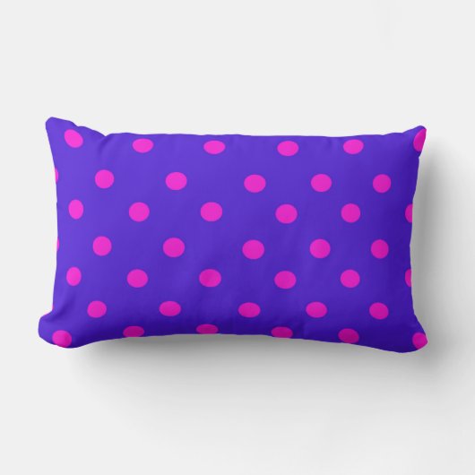 Mooie roze en paarse polka stippen kussen (Voorkant)