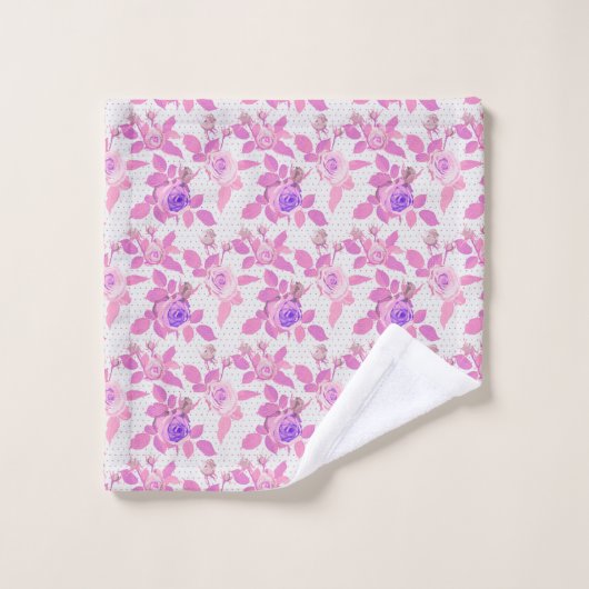 Mooie roze en Paarse Rozen Bad Handdoek (Wasdoekje)