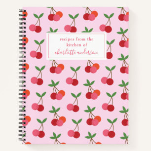 Mooie Roze en Rode Kersen Patroon Naam Recept Notitieboek