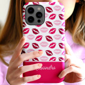 Mooie Roze En Rode Lippenstift Kusjes Script Naam Case-Mate iPhone Case
