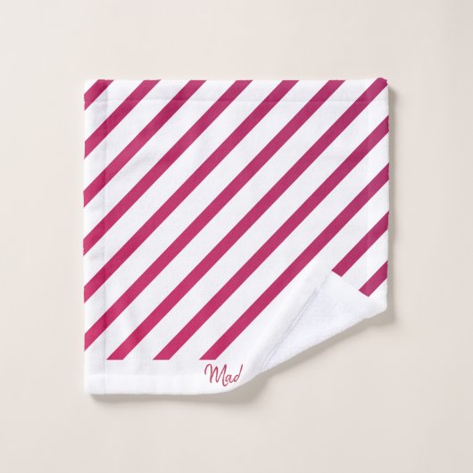 Mooie roze en rode strepen bad handdoek (Wasdoekje)