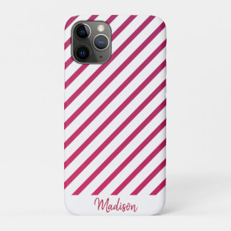 Mooie roze en rode strepen Case-Mate iPhone case