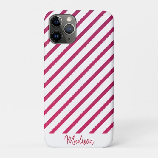 Mooie roze en rode strepen Case-Mate iPhone case (Achterkant)