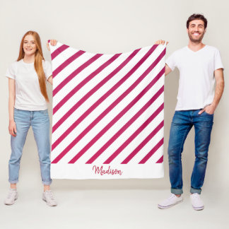 Mooie roze en rode strepen fleece deken