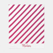 Mooie roze en rode strepen fleece deken (Voorkant)