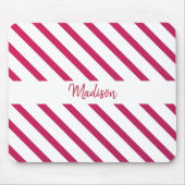 Mooie roze en rode strepen muismat (Voorkant)