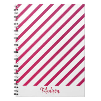 Mooie roze en rode strepen notitieboek