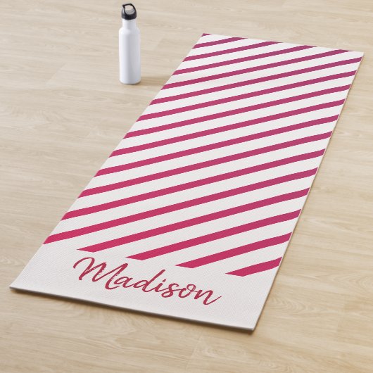Mooie roze en rode strepen yogamat (In situ)