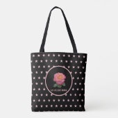 Mooie roze en roze sterren tote bag (Achterkant)