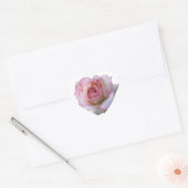 Mooie Roze en Wit Hart Roos Sticker (Envelop)