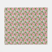 Mooie roze en witte bloemen fleece deken (Voorkant (Horizontaal))