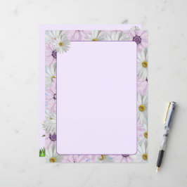 Mooie Roze en Witte Daisies 8,5 x 11