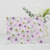 Mooie Roze en Witte Daisy Bloemen Groet Kaart (Staand voorkant)