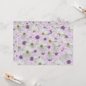 Mooie Roze en Witte Daisy Bloemen Groet Kaart (Voorkant / Achterkant in situ)