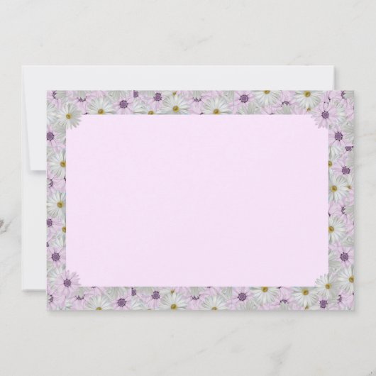 Mooie Roze en Witte Daisy Bloemen Groet Kaart (Achterkant)