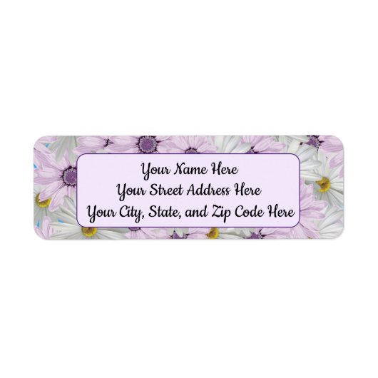 Mooie Roze en Witte Daisy Floral Labels (Voorkant)