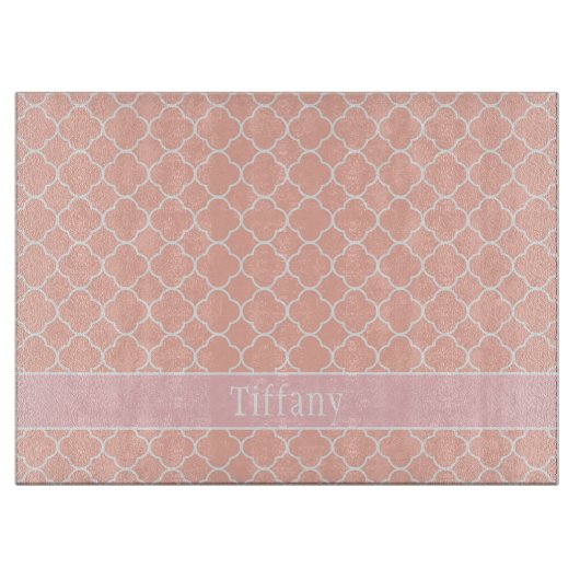 Mooie roze en witte decoratieve snijplank (Voorkant)