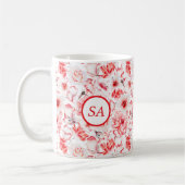 Mooie roze en witte Floral Koffiemok (Links)