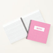 Mooie roze en witte geruite alledaagse notitieboek (Binnen)