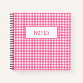 Mooie roze en witte geruite alledaagse notitieboek