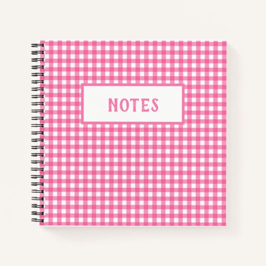 Mooie roze en witte geruite alledaagse notitieboek (Voorkant)