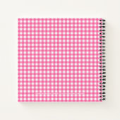 Mooie roze en witte geruite alledaagse notitieboek (Achterkant)