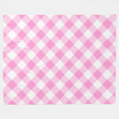 Mooie roze en witte geruite stof fleece deken (Voorkant (Horizontaal))