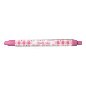 Mooie roze en witte geruite stof met harten  zwarte inkt pen (Voorkant)