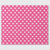Mooie Roze En Witte Hartjesprint Cadeaupapier (Vlak)