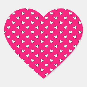 Mooie Roze en Witte Hartjesprint Hart Sticker