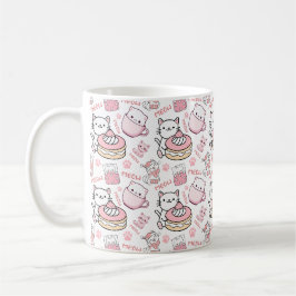 Mooie Roze en Witte Kattenmok Koffiemok