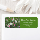 Mooie roze en witte lentetuin bloemen etiket (Insitu)