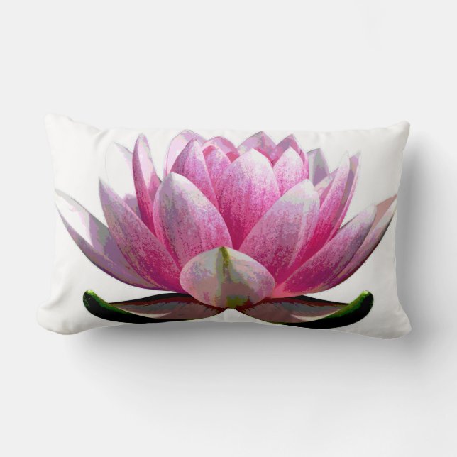 Mooie roze en witte Lotus Flower Kussen (Voorkant)
