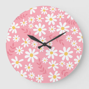 Mooie Roze en Witte Madeliefjes Bloemige Naadloos Grote Klok