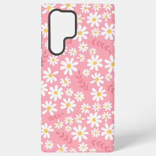 Mooie Roze en Witte Madeliefjes Bloemige Naadloos Samsung Galaxy Hoesje