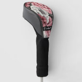 Mooie Roze en Witte Pioen Personalized Golfheadcover (Schuin)