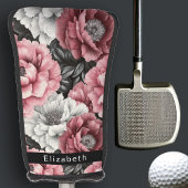 Mooie Roze en Witte Pioen Personalized Golfheadcover