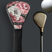 Mooie Roze en Witte Pioen Personalized Golfheadcover
