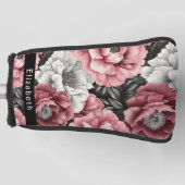 Mooie Roze en Witte Pioen Personalized Golfheadcover (Voorkant)