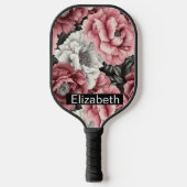 Mooie Roze en Witte Pioen Personalized Pickleball Paddle (Voorkant)