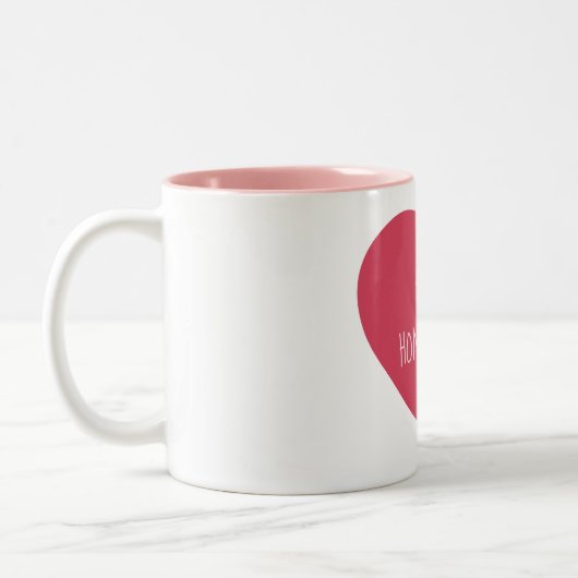 Mooie roze en witte roedel Homeschool mama Tweekleurige Koffiemok (Links)
