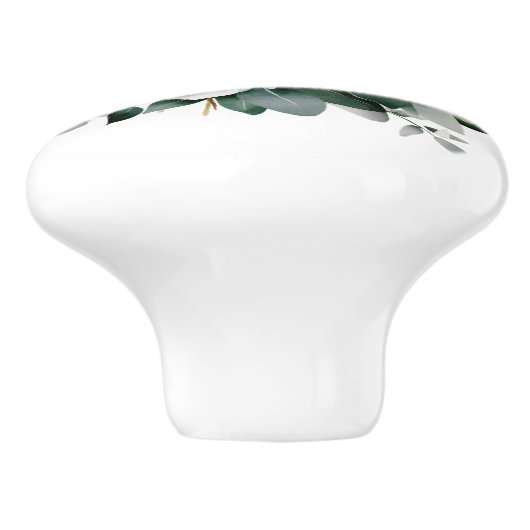 Mooie roze en witte roos boeket keramische knop (Zijkant)