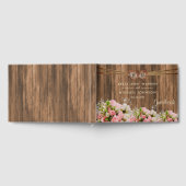 Mooie roze en witte rozen op hout - Guestbook Gastenboek (Volledig)