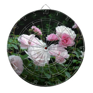 mooie roze en witte rozenstruiken. Bloemrijk, Dartbord
